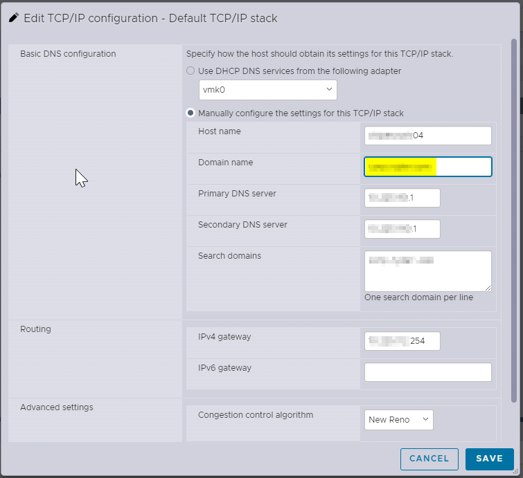 Corrected TCP/IP settings.